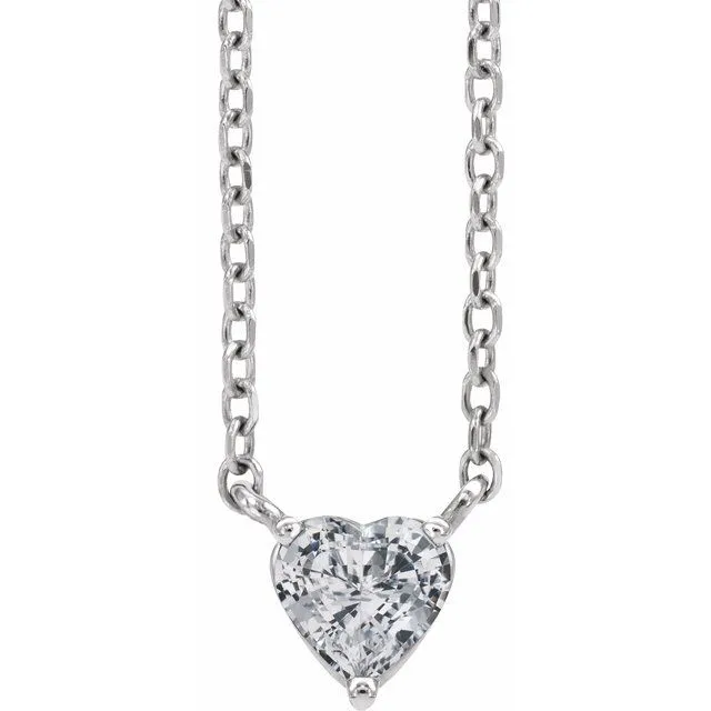 14k Gold 4mm Gemstone Heart 16-18" Necklaces