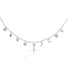 14k Gold & Diamond Charm Necklace - 0.50ct