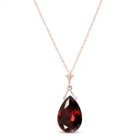 14K Solid Rose Gold Briolette Garnet Necklace