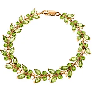 14K Solid Rose Gold Butterfly Bracelet w/ Peridots