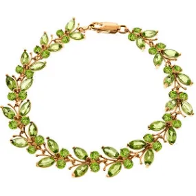 14K Solid Rose Gold Butterfly Bracelet w/ Peridots