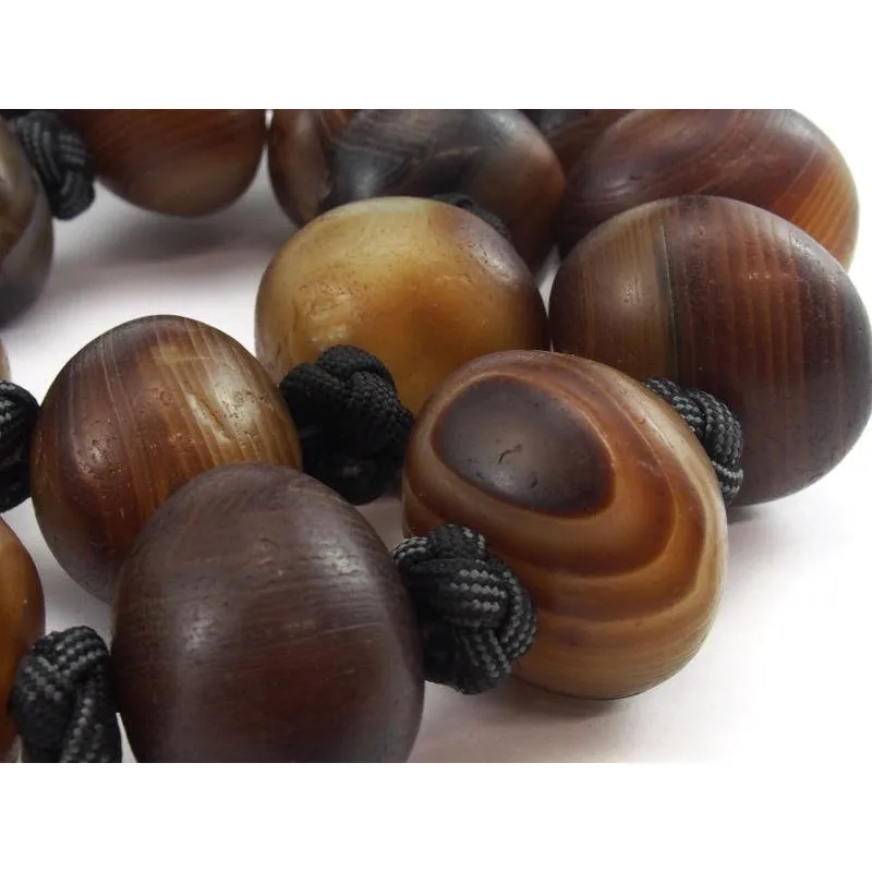 18-19th C. Tibetan Banded Agate Necklace