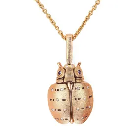 18K Rose Gold Big Bug Sapphire & Diamond Pendant - M-125RS