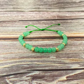 18K Yellow Gold Jade Bracelet / 1.3gr