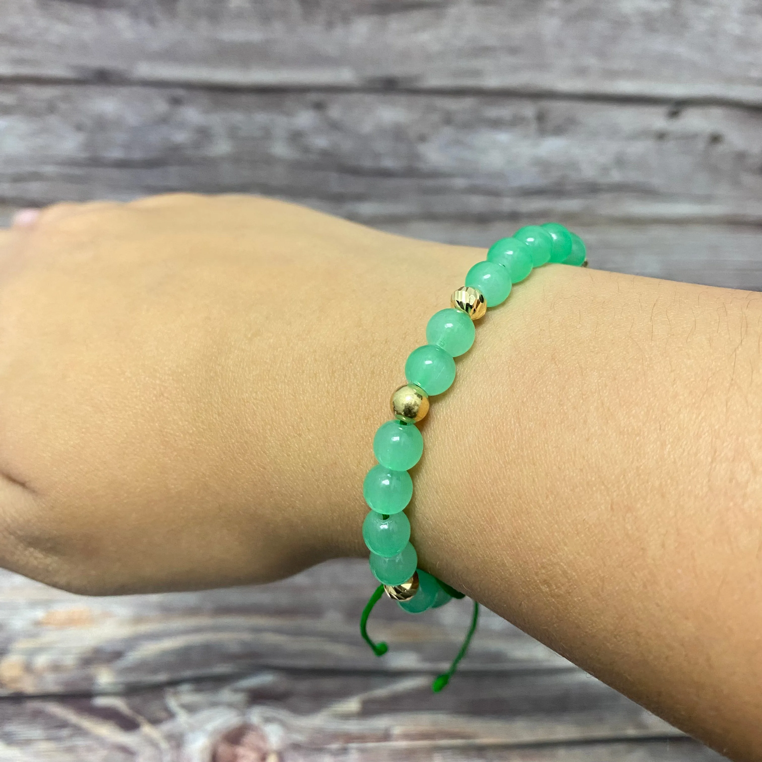 18K Yellow Gold Jade Bracelet / 1.3gr