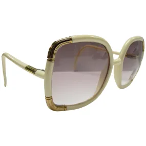 1970s Ted Lapidus Ivory and Gold Sunshades