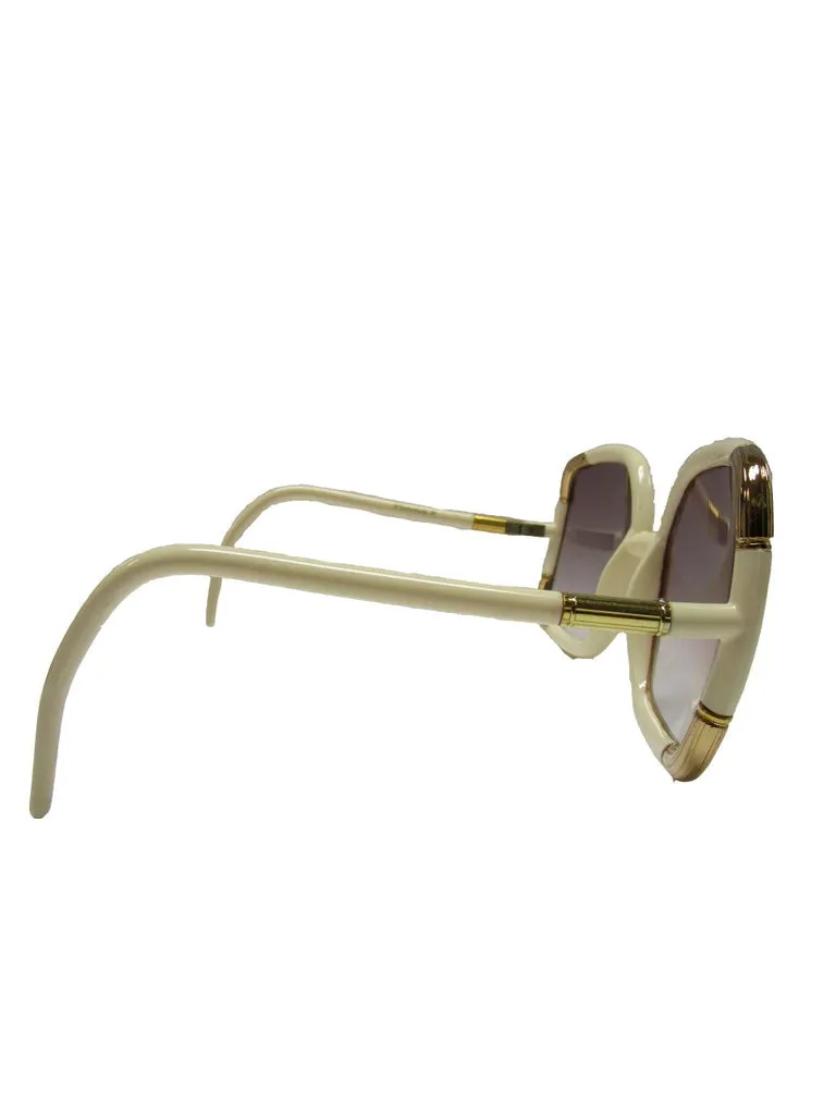 1970s Ted Lapidus Ivory and Gold Sunshades