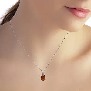 3 Carat 14K Solid White Gold Approaching The Harbor Garnet Necklace