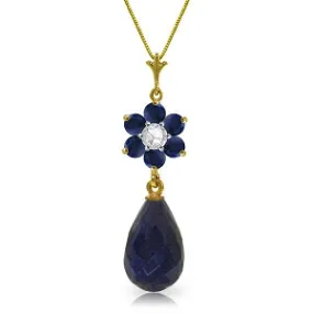 3.83 Carat 14K Solid Yellow Gold New Chapter Sapphire Diamond Necklace