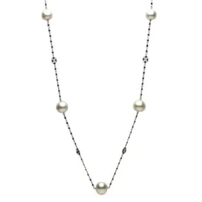 5.60CT RHODOLITE GARNET & PINK PEARL 18KT ROSE GOLD BY THE YARD TIN CUP NECKLACE
