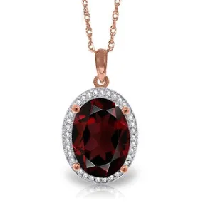 6.23 Carat 14K Solid Rose Gold Loren Garnet Diamond Necklace