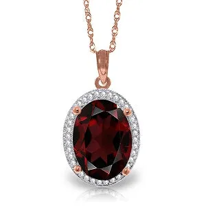 6.23 Carat 14K Solid Rose Gold Loren Garnet Diamond Necklace