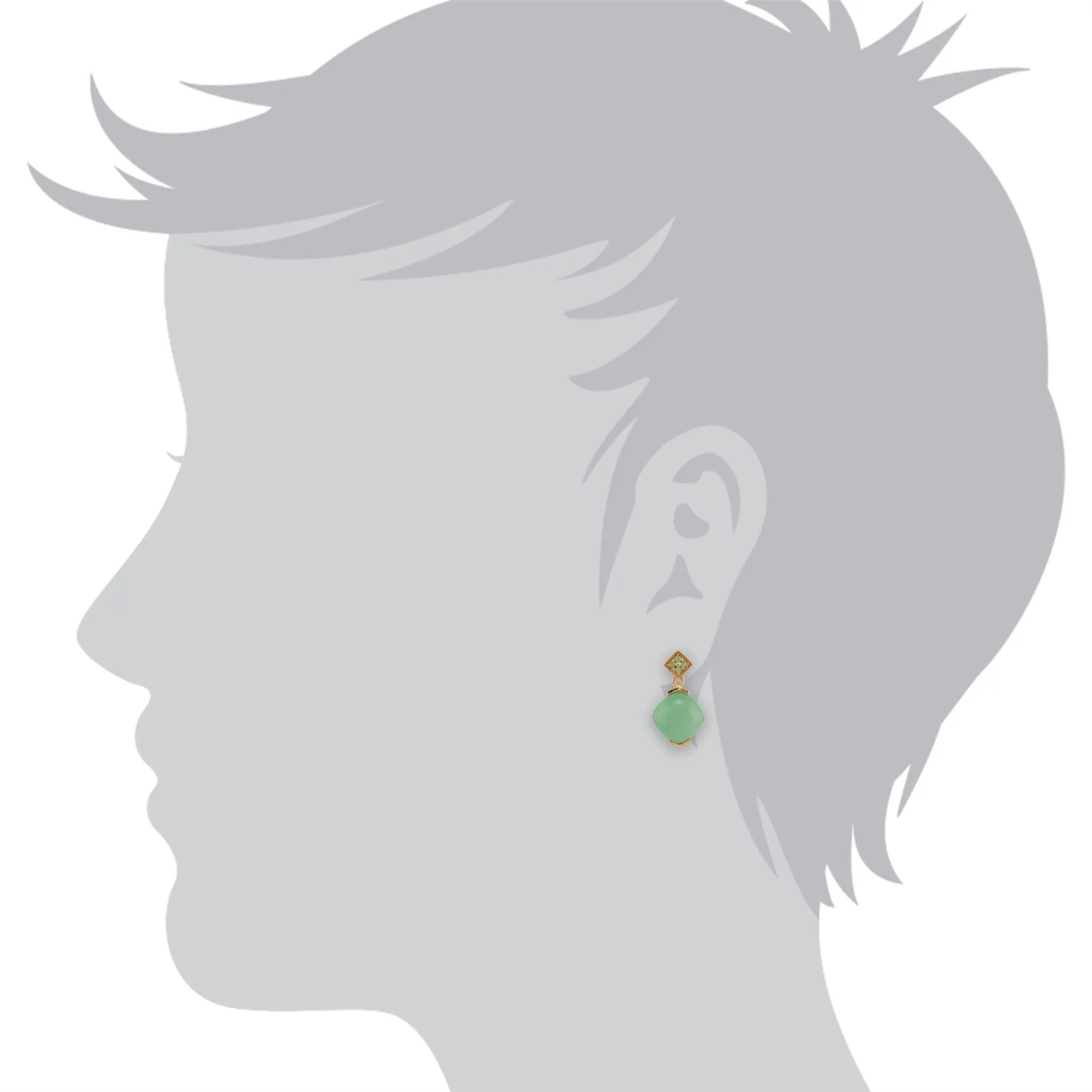 925er Sterlingsilber Jade & Peridot Fallen/ Lang Ohrringe