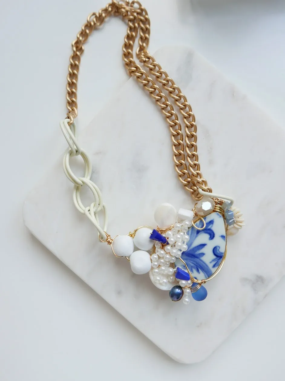 A New Story - Porcelain Statement Necklace