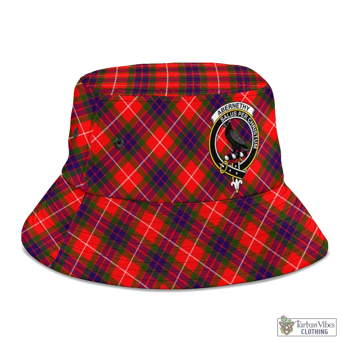 Abernethy Tartan Bucket Hat with Family Crest