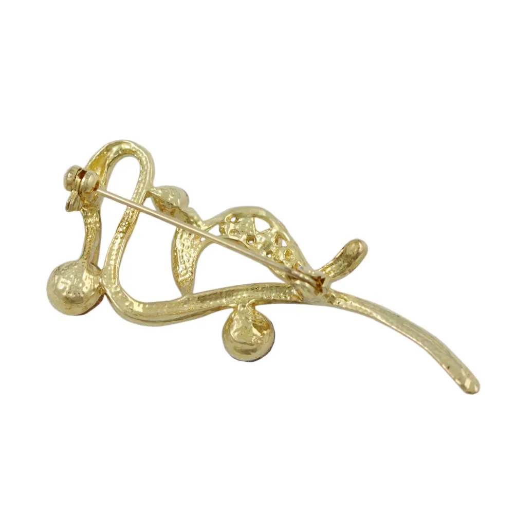 Abstract Crystal Swan Brooch Pin - PRS715