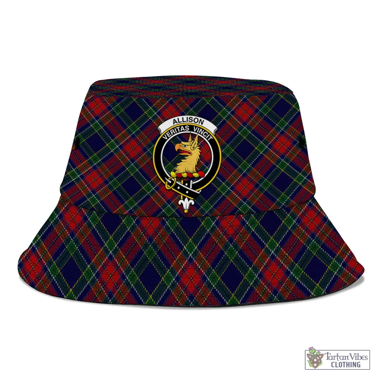 Allison Red Tartan Bucket Hat with Family Crest