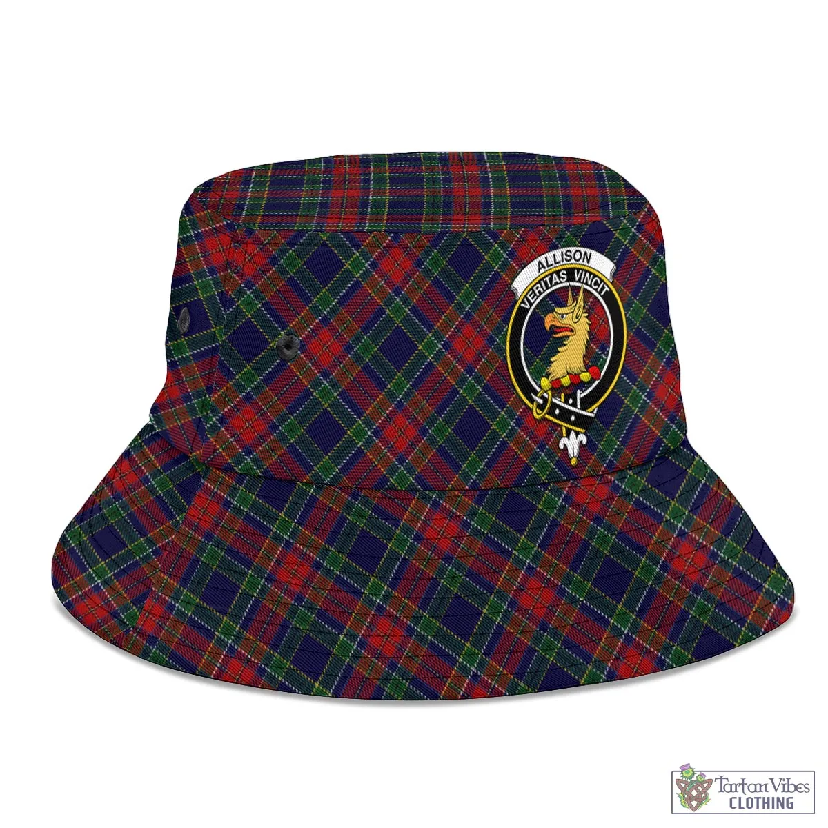 Allison Red Tartan Bucket Hat with Family Crest