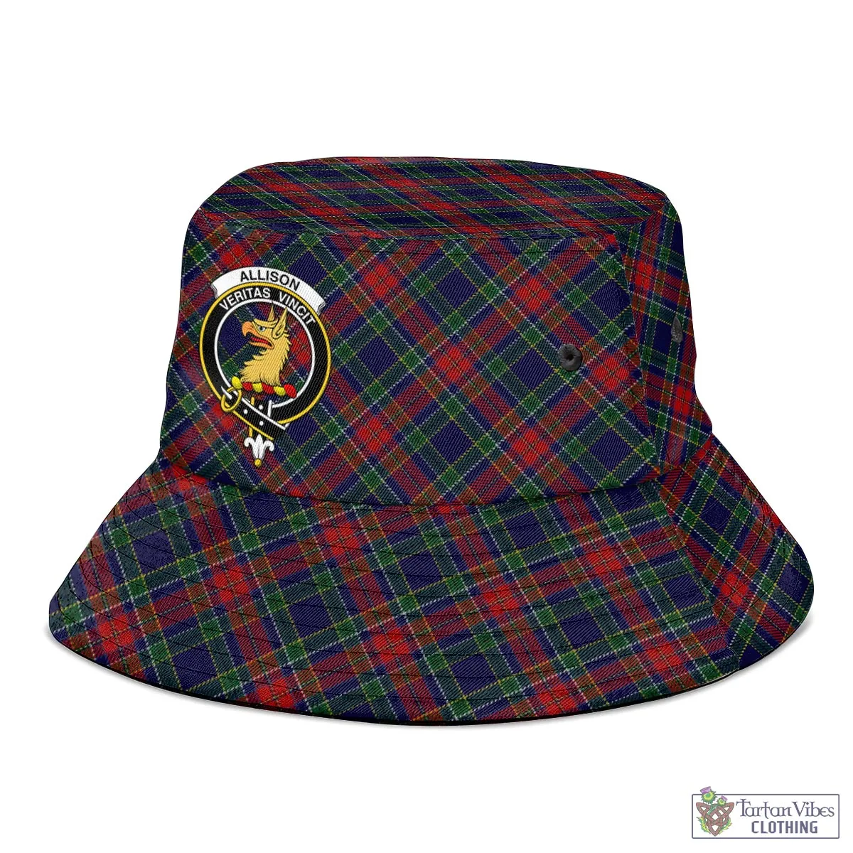 Allison Red Tartan Bucket Hat with Family Crest