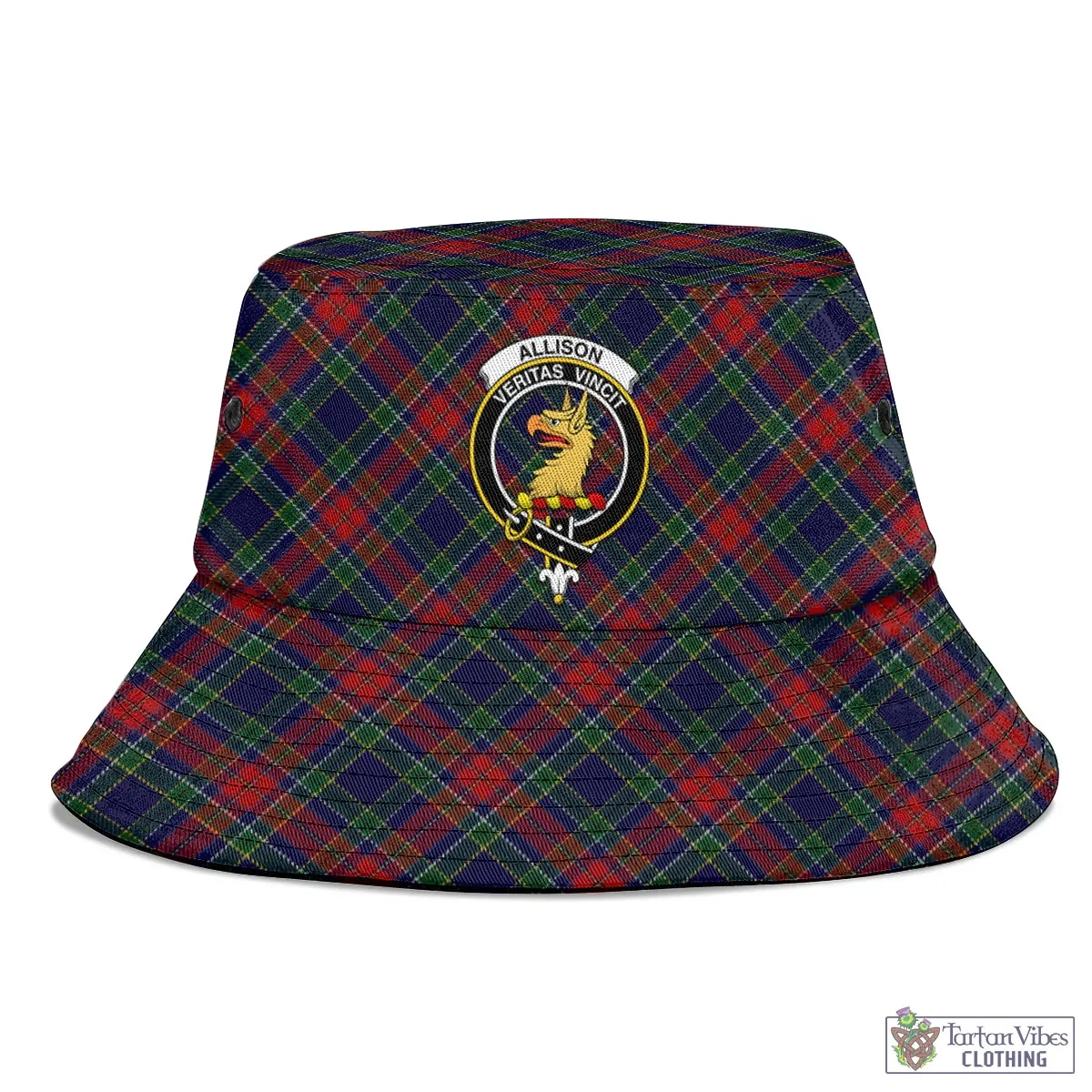 Allison Red Tartan Bucket Hat with Family Crest