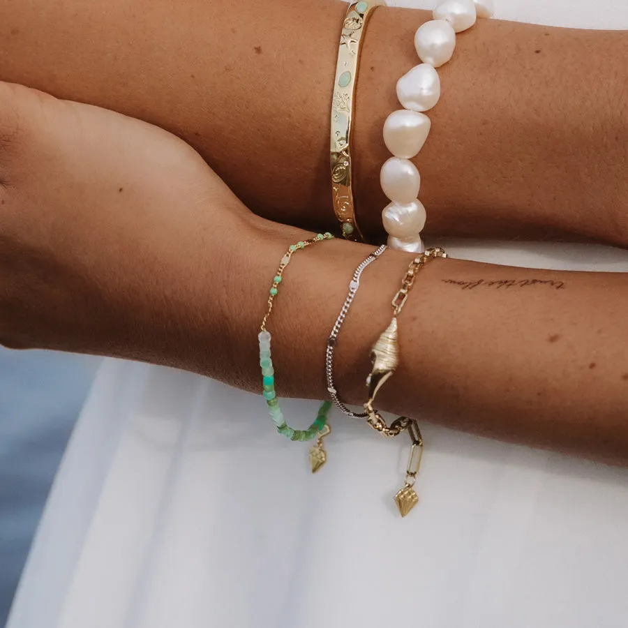 Amazonite Jade Gold Bracelet