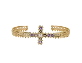 Amethyst Cross Bracelet
