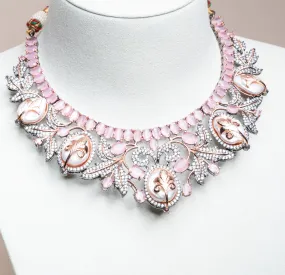 Anoushka Pink Mother of Pearl Necklace & Earring Set By Jaipur Rose Luxury Indian Jewelry Online (Copy)