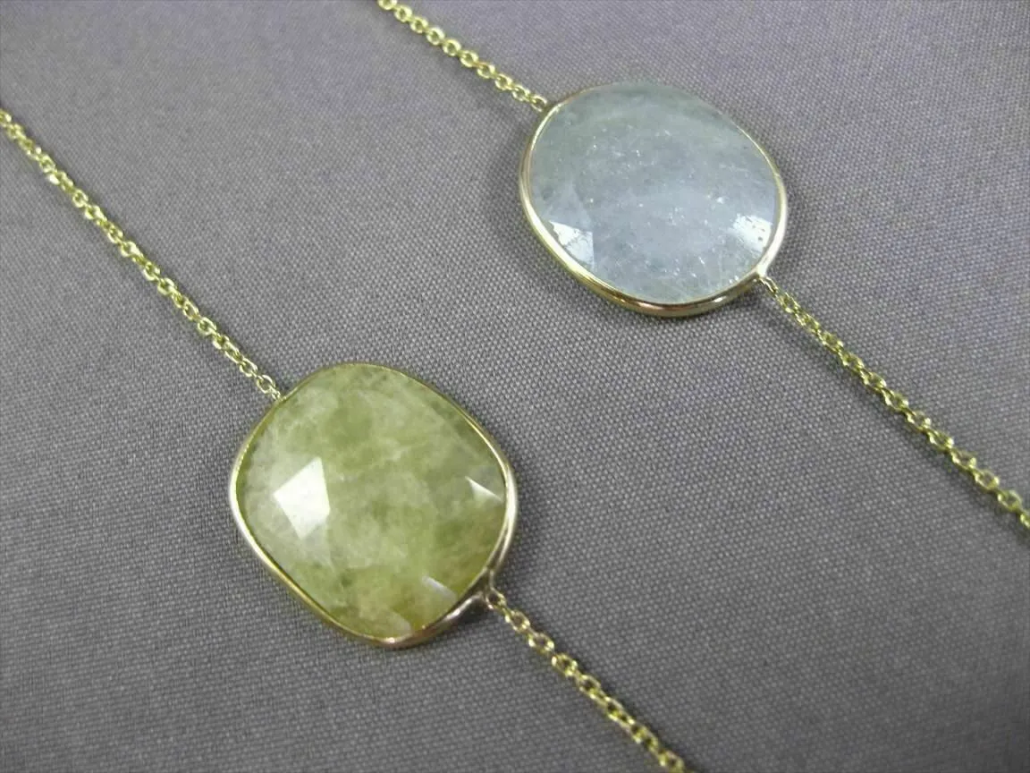 ANTIQUE 14KT YELLOW GOLD EXTRA FACET MULTI COLOR SAPPHIRE BY THE YARD NECKLACE