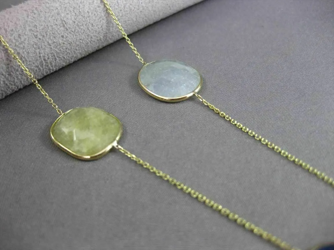 ANTIQUE 14KT YELLOW GOLD EXTRA FACET MULTI COLOR SAPPHIRE BY THE YARD NECKLACE