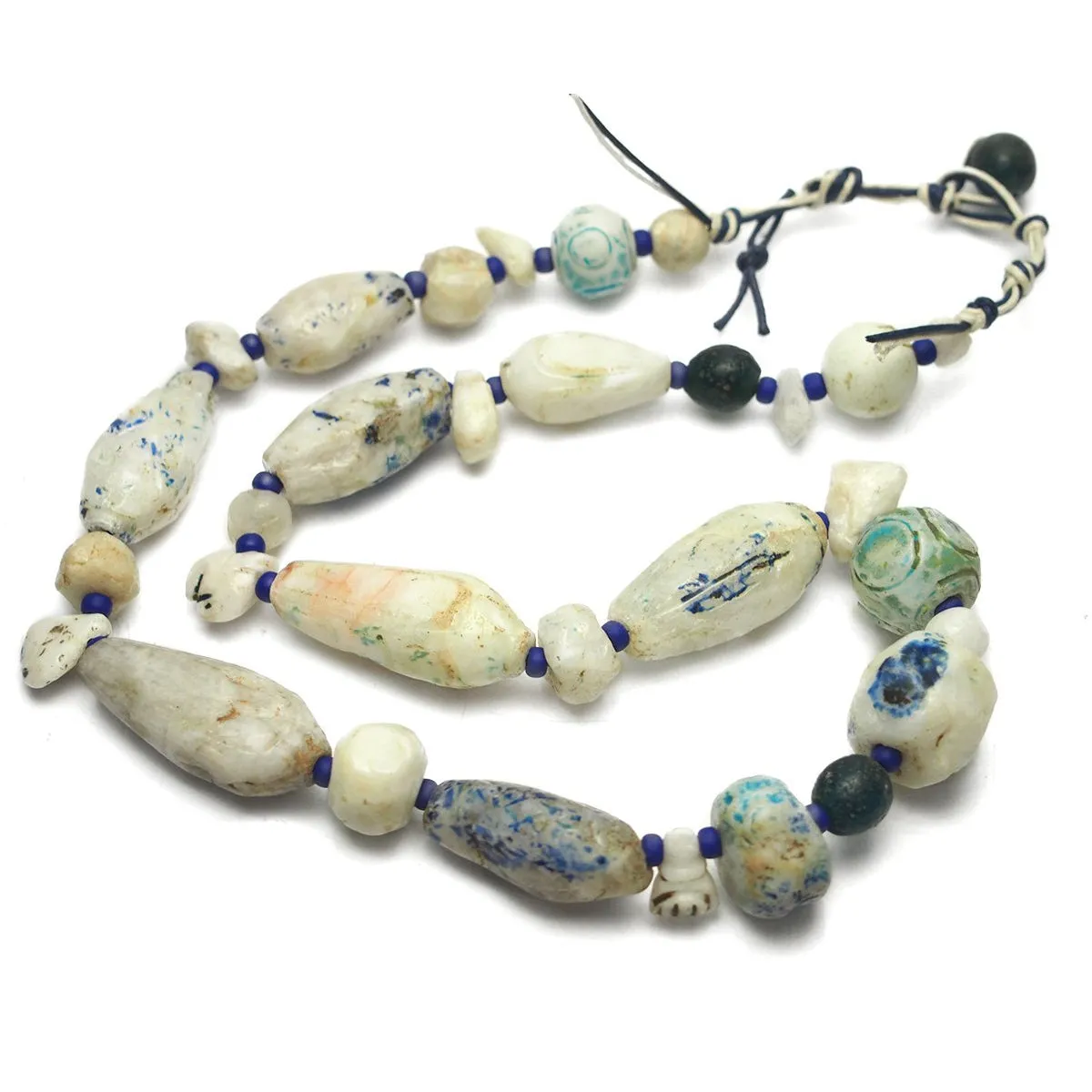 Antique Persian Quartz/Faience Bead Necklace