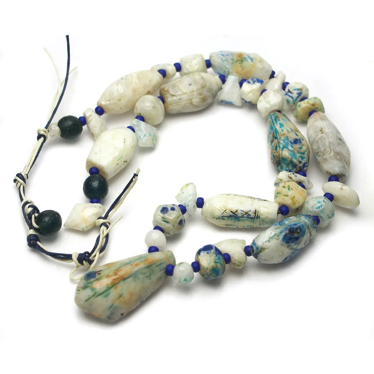 Antique Persian Quartz/Faience Bead Necklace