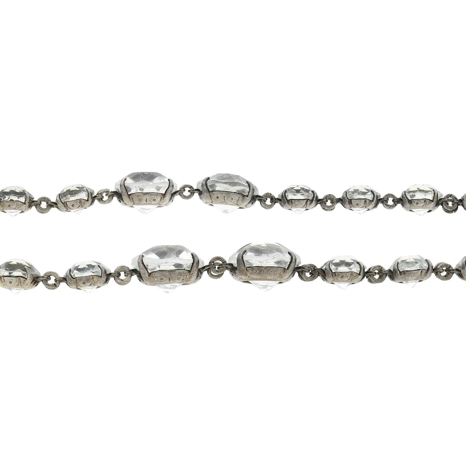 Art Deco Sterling   Rock Quartz Crystal Necklace
