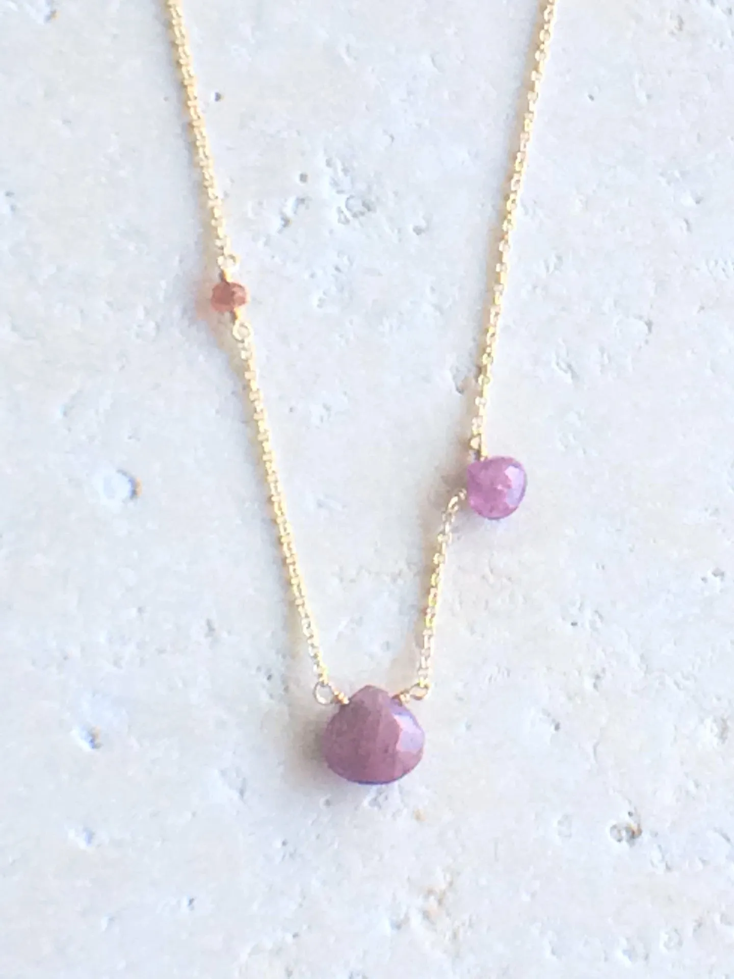 Asymmetric Pink Sapphire Necklace