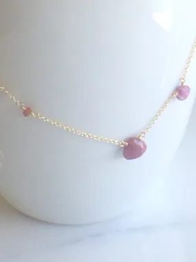 Asymmetric Pink Sapphire Necklace