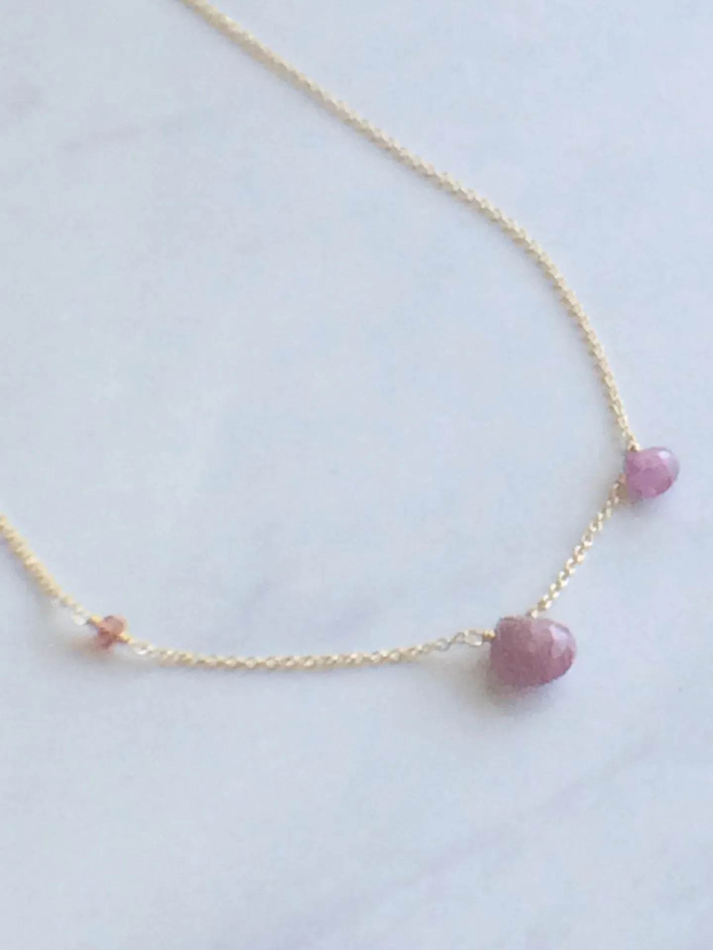 Asymmetric Pink Sapphire Necklace