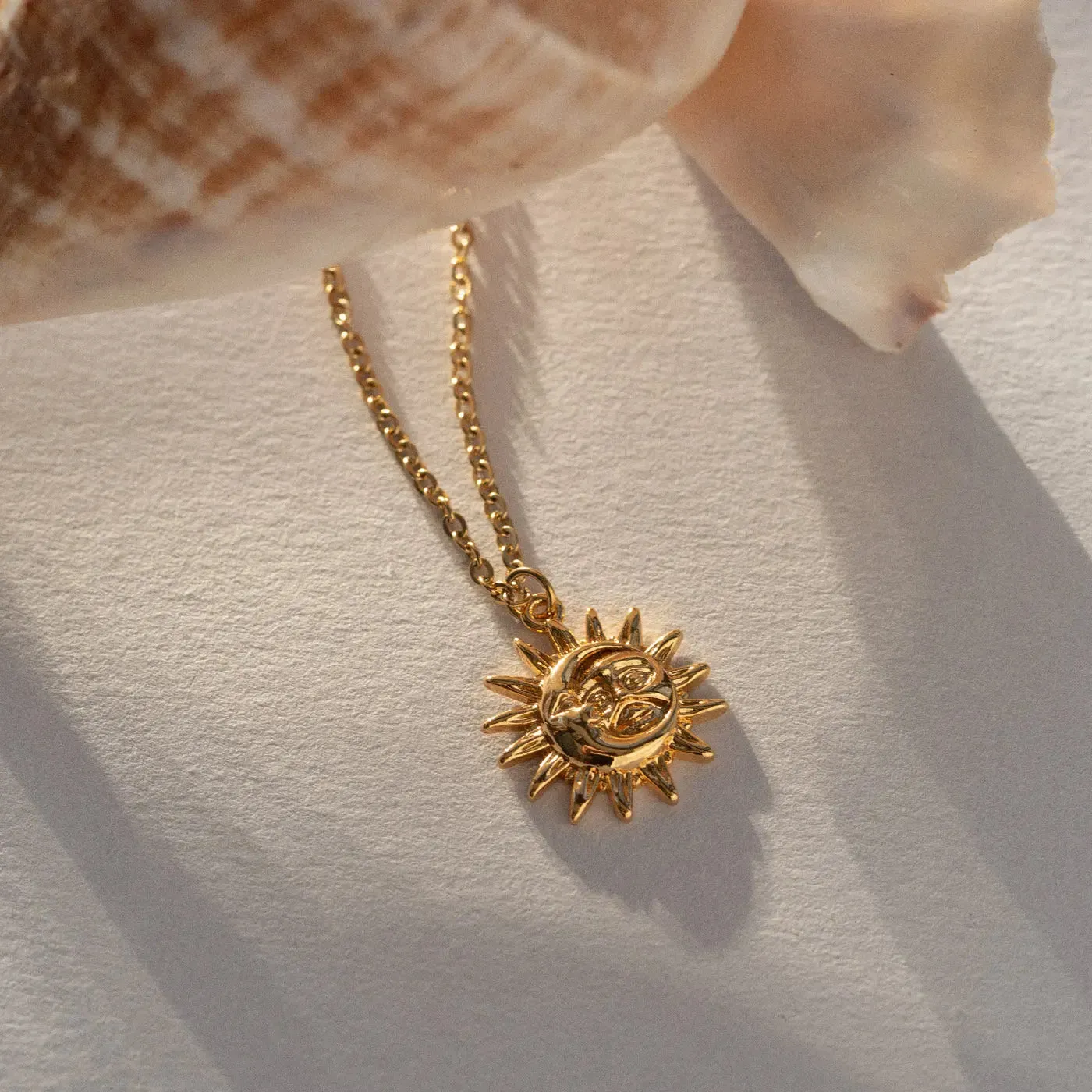 Azina - Sun and Moon Necklace Stainless Steel