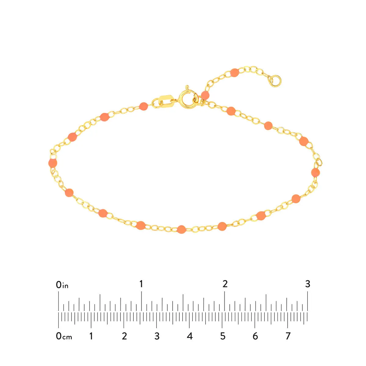 Baby Pink Enamel Bead Piatto Chain Bracelet
