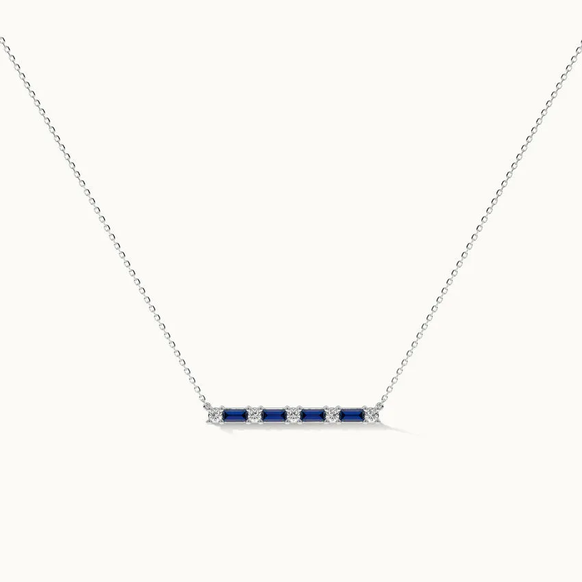 Baguette Diamond Bar Necklace