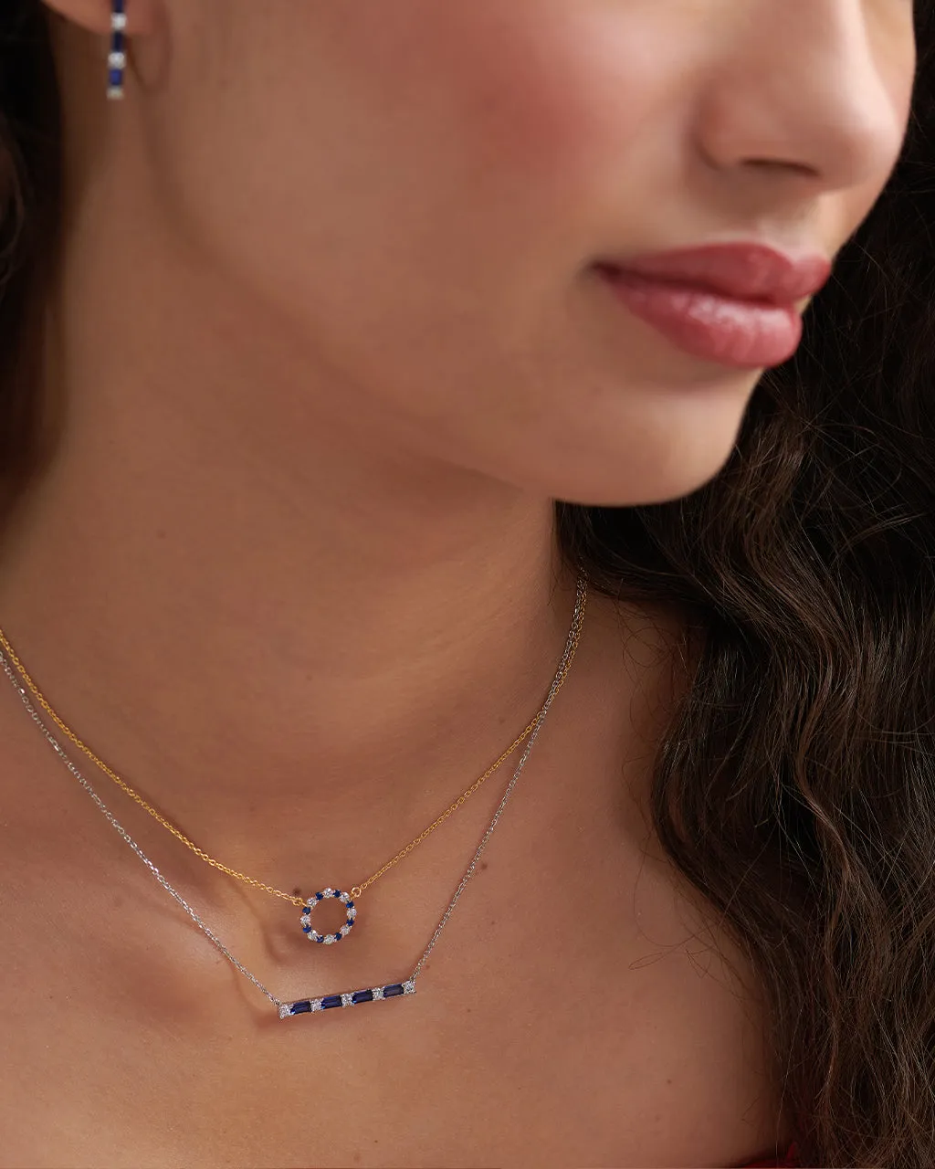 Baguette Diamond Bar Necklace
