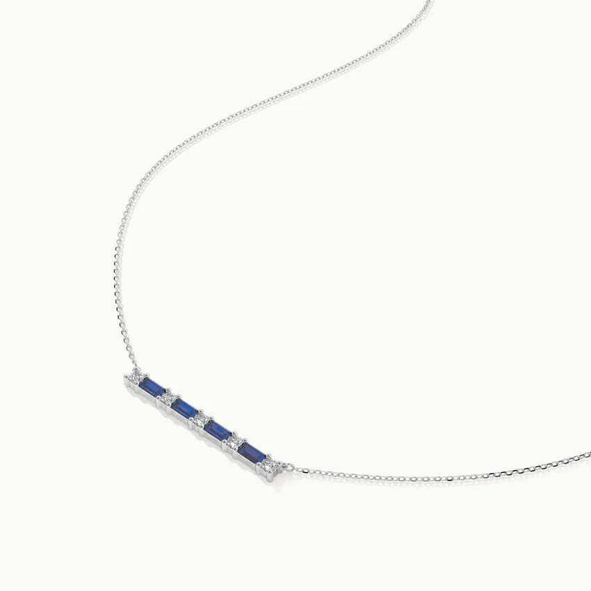 Baguette Diamond Bar Necklace