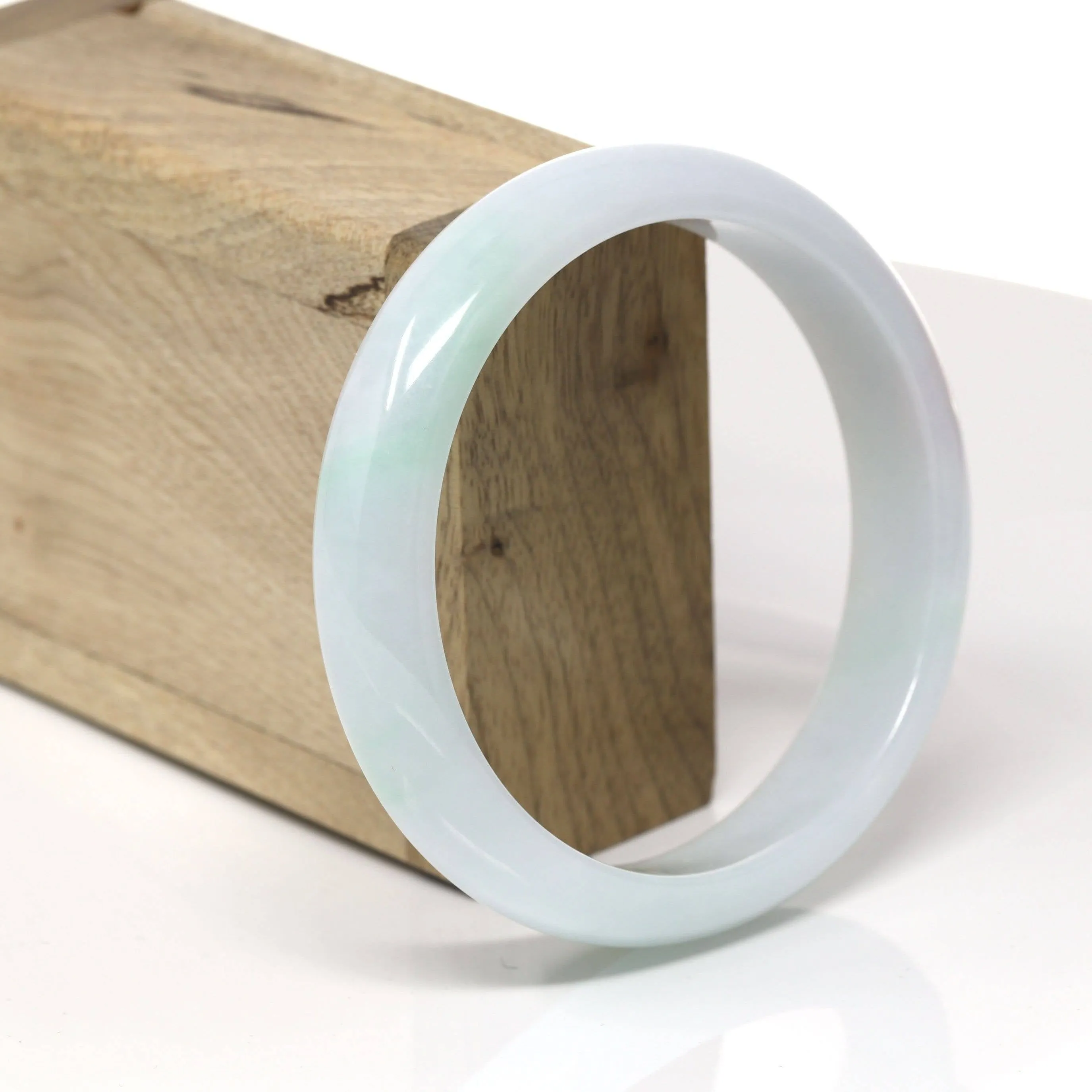 Baikalla™ "Classic Bangle" Genuine Burmese Green Jadeite Jade Bangle Bracelet (62.38mm) #518
