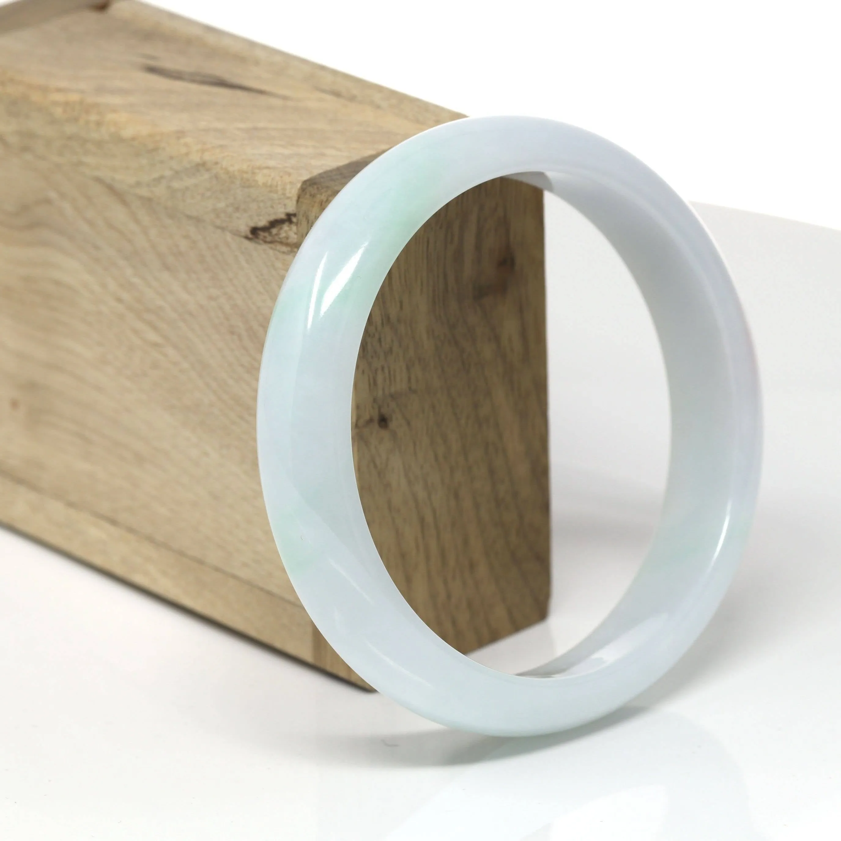 Baikalla™ "Classic Bangle" Genuine Burmese Green Jadeite Jade Bangle Bracelet (62.38mm) #518