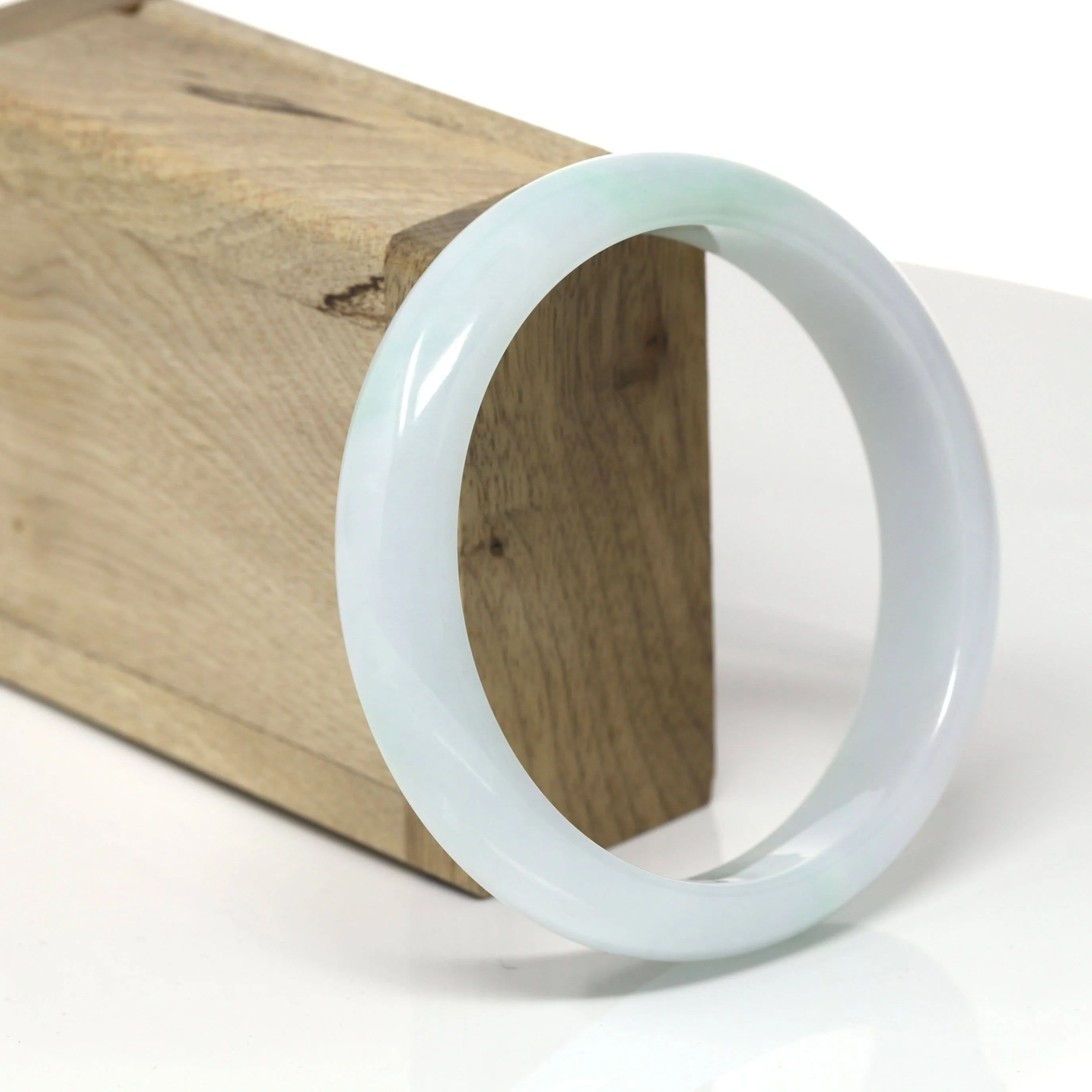 Baikalla™ "Classic Bangle" Genuine Burmese Green Jadeite Jade Bangle Bracelet (62.38mm) #518