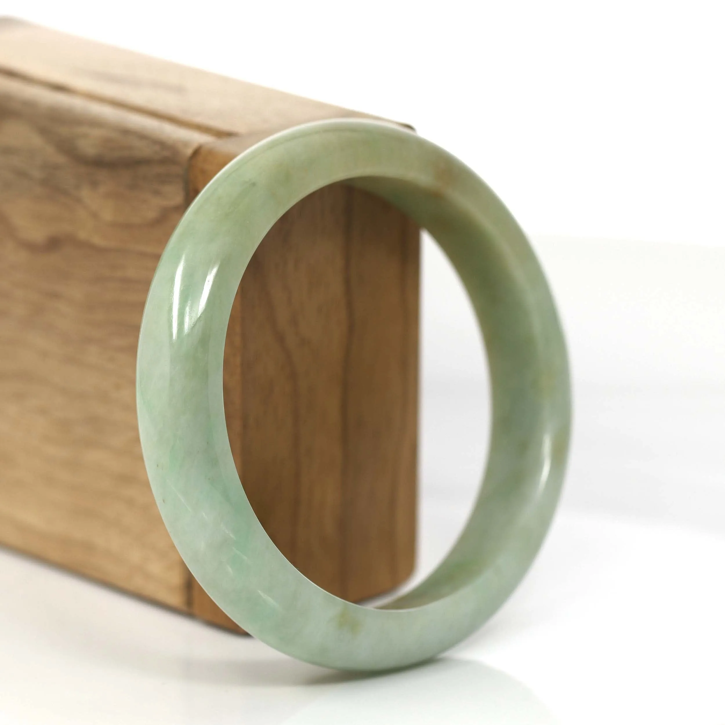 Baikalla "Classic Bangle" Yellow Green Natural Burmese Jadeite Jade Bangle (57.70mm )#831