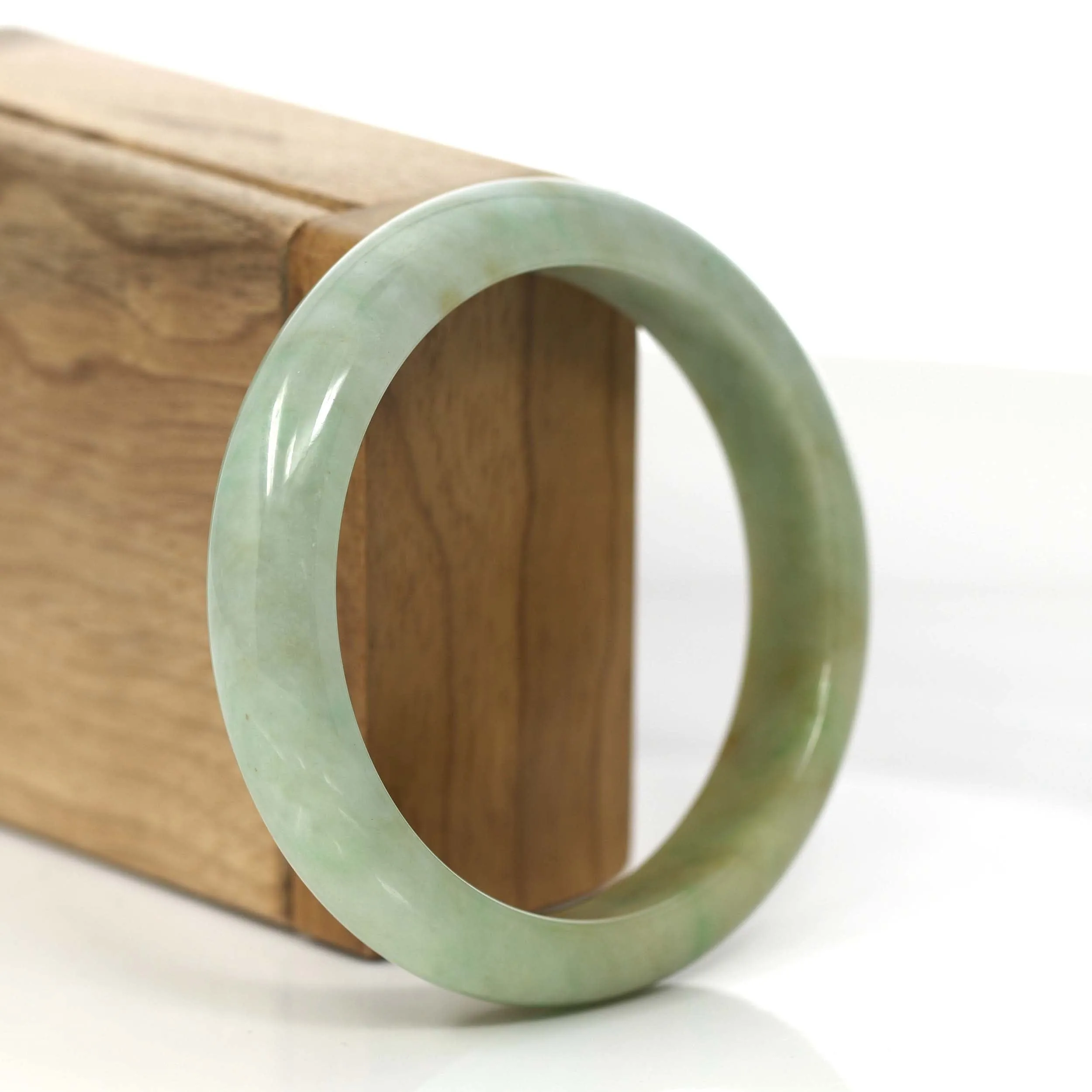 Baikalla "Classic Bangle" Yellow Green Natural Burmese Jadeite Jade Bangle (57.70mm )#831