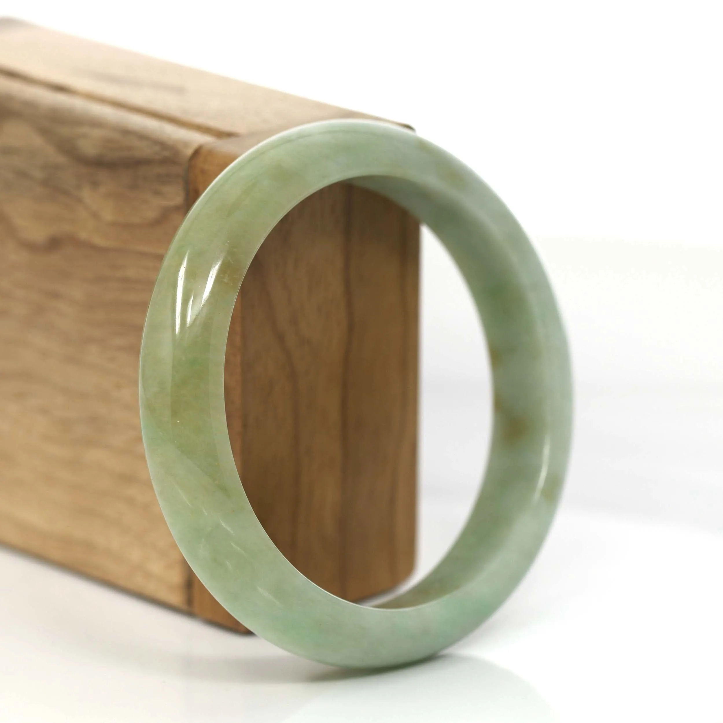 Baikalla "Classic Bangle" Yellow Green Natural Burmese Jadeite Jade Bangle (57.70mm )#831