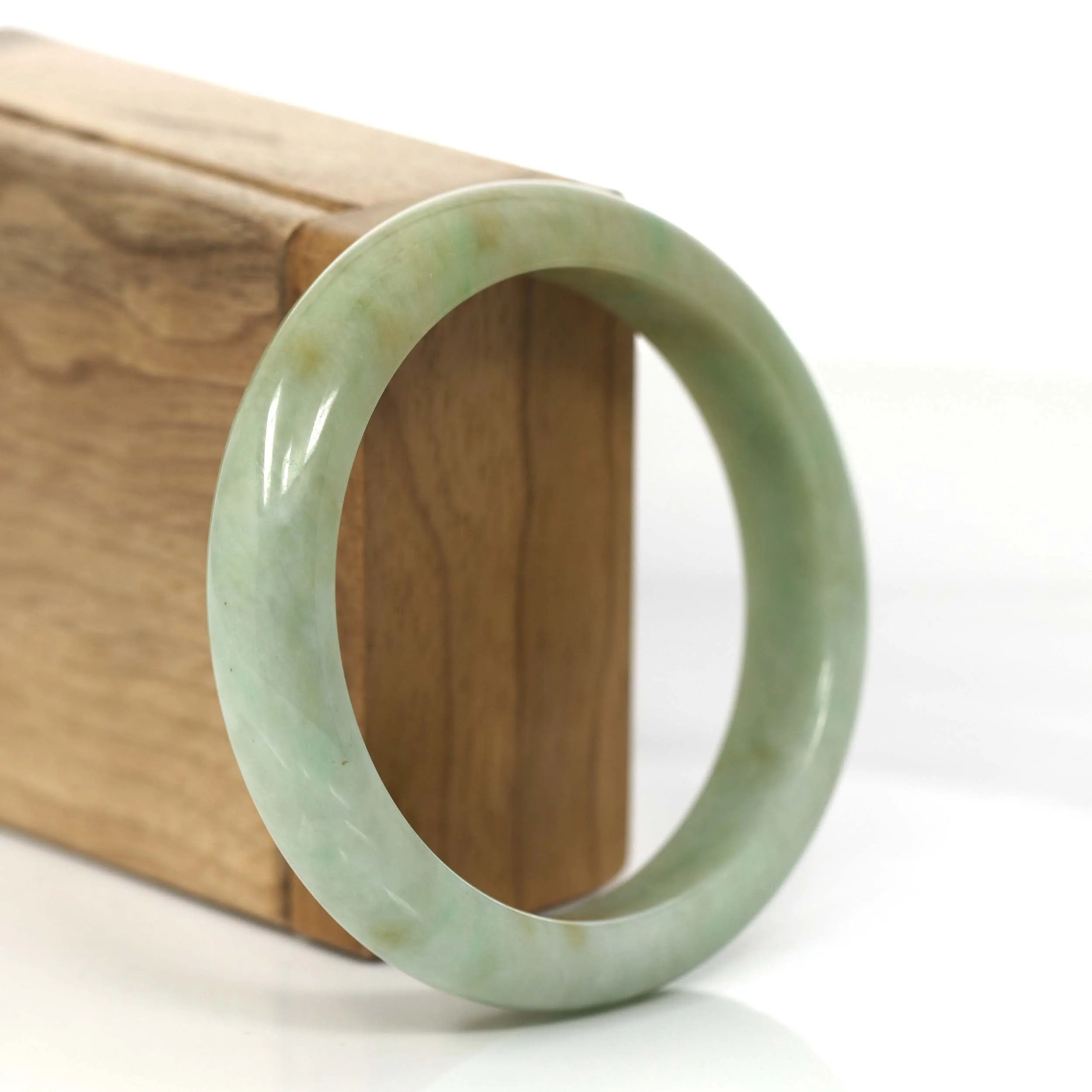 Baikalla "Classic Bangle" Yellow Green Natural Burmese Jadeite Jade Bangle (57.70mm )#831