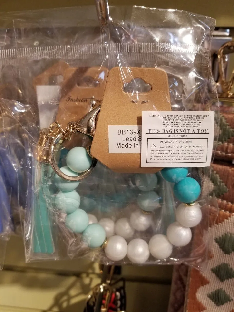BB139x167 Silicone Beaded Keyring/Keychain Bracelet
