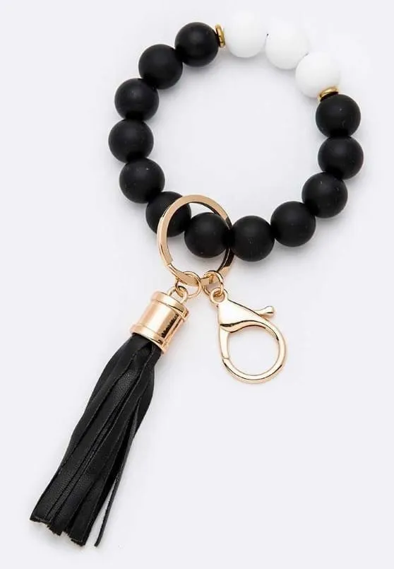 BB139x167 Silicone Beaded Keyring/Keychain Bracelet