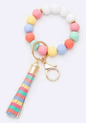 BB139x167 Silicone Beaded Keyring/Keychain Bracelet
